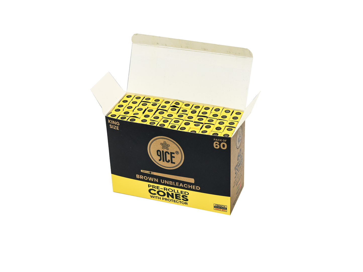 9ICE Brown Pre Rolled Cones (Pack of 60)